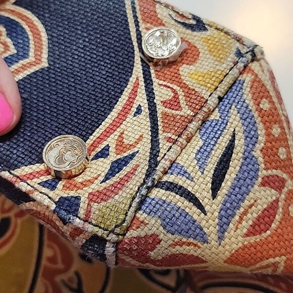 SPARTINA 449 LINEN + LEATHER RESORT FLORAL PREPPY PURSE BAG DAUFUSKIE ISLAND SC - Picture 16 of 16